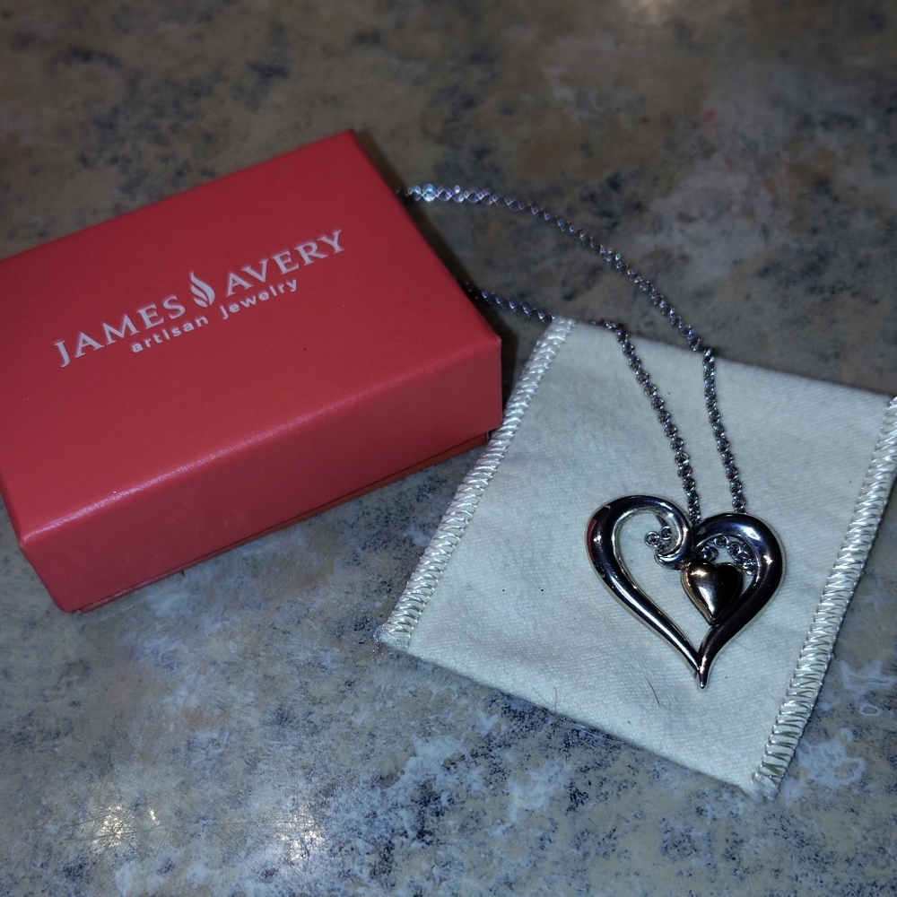 Retired James Avery Silver And Gold Joy Of My Heart Necklace